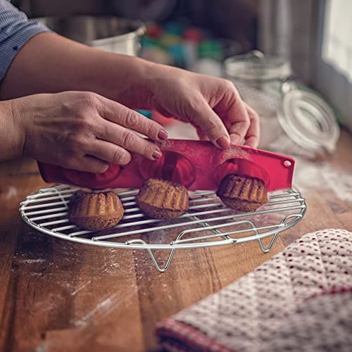 P&P CHEF 7½ Inch Cooking Rack Round, Stainless Steel Round Rack for Cooking Cooling Steaming Baking, Fit Air Fryer Pot Pressure Cooker, 2 Pack -Oven Safe, Silver 7
