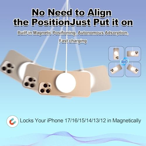 for Apple MagSafe Charger 2Pack Magnetic Wireless Charger 15W Fast Wireless Charging Pad 6FT Magnetic Charger for Apple iPhone 17 16 15 14 13 12 11 Pro Max Plus AirPods 2 3 4 Pro 2 3 Wireless Charger 7