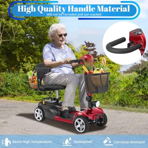 Ecomobi 4-Wheel Mobility Scooter for Adults & Seniors, 350W Electric Powered, 15-45 Mile Range with Removable Battery, 8/9" Tires, Rear Tail Lights, Baskets, Compact Mobility Scooter for Elderly 9