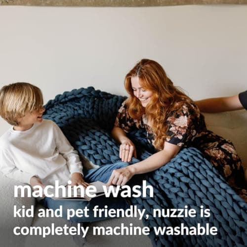 Nuzzie Original Knit Weighted Blanket - Breathable, Cooling, Hand Made Knit Throw Blanket for Sleep - Machine Washable, Stylish Decor Design (Forest Green, Queen | 22lbs | 60"x80") 8