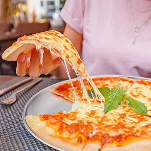 P&P CHEF Pizza Pan Bakeware for Home Kitchen, Stainless Steel Pizza Tray for Baking Pizza, Healthy & Reusable & Easy Clean, Oven & Freezer Safe, 12 Inch & Silver 5