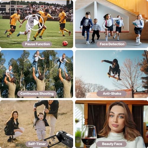 CUTELULY Video Camera Camcorder,HD 1080P 30FPS 36MP 270 Degree Rotation,16X Zoom Digital Camera, Night Vision Vlogging Camera for YouTube with External Microphone,Lens Hood, Remote Control, Stabilizer 8