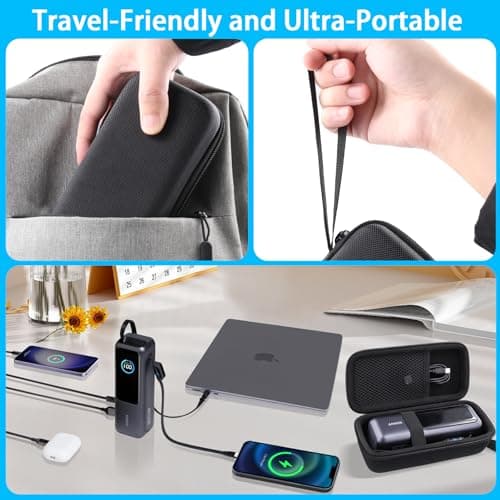 co2CREA for Anker 25,000mAh Laptop Power Bank, Hard Travel Case Compatible with Anker Zolo A1695 Power Bank 25K 165W, Case Only (Black Case) 5