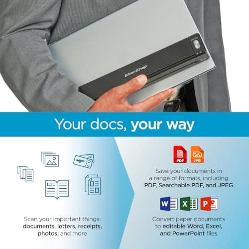ScanSnap iX100 Wireless Mobile Portable Scanner for Mac or PC, Black 5