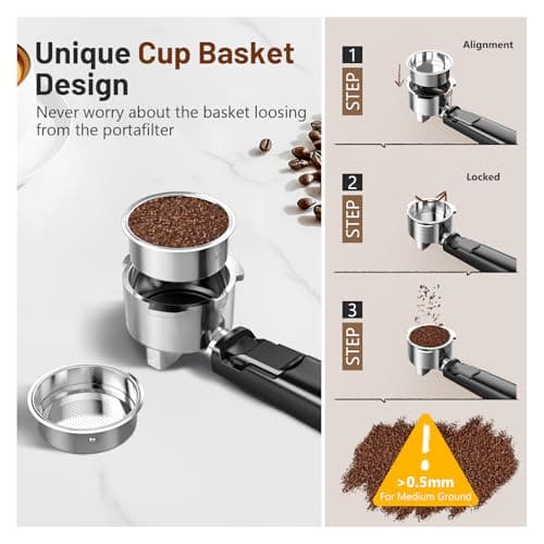 KEENSTAR Espresso Machine 20 Bar, Cold Brew Espresso Maker with Milk Frother Steam Wand, Compact Stainless Steel Semi Automatic Espresso Coffee Machine for Cappuccino & Latte & Americano Maker 7