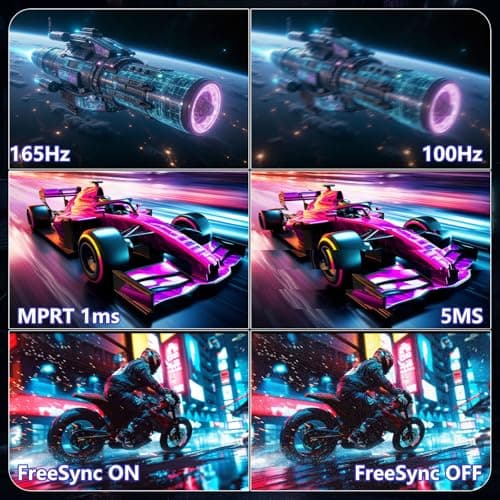 34 Inch Curved Gaming Monitor, (3440x1440) 165Hz Ultrawide Computer Monitor, AMD FreeSync, 1500R, HDR, 125% sRGB, DCI-P3 92%, HDMI/DP and Built-in Speaker, VESA 100 x 100mm " 5