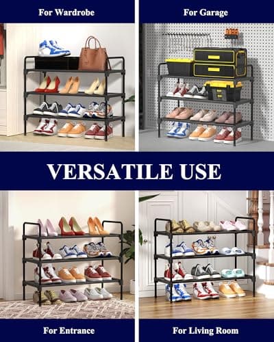Kitsure Shoe Rack for Closet, Sturdy Shoe Storage for Entryway, Space-Saving Shoe Rack Small and Shoe Shelf, 27.6" Wide, Black 7