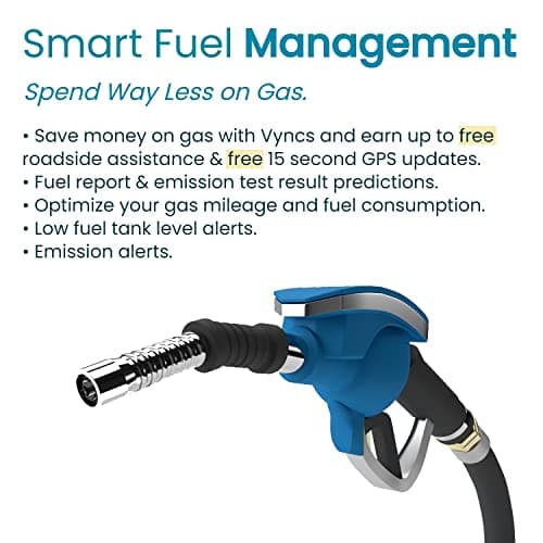 Vyncs - GPS Tracker for Vehicles, [No Monthly Fee], 4G LTE, Vehicle Location, Trip History, Driving Alerts, GeoFence, Fuel Economy, OBD Fault Codes, USA-Developed, Family or Fleets 6