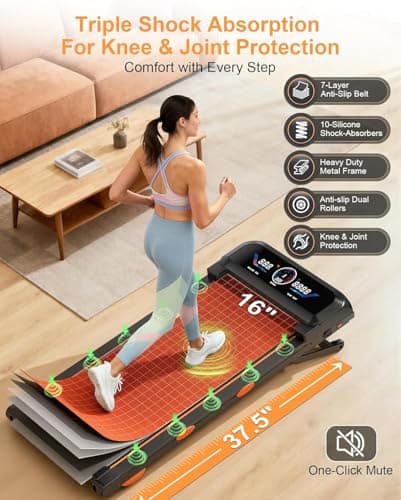 Walking Pad Treadmill with 15% Auto Incline 12-Level, Under Desk Treadmill for Home 450 lbs Capacity, Walking Pad with Incline, RGB UI Screen, Bluetooth Speaker & APP, 3.5HP Quiet Desk Treadmills 6