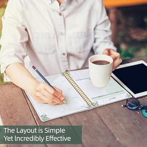 Undated Weekly Planner, Weekly To Do List Notebook with Goal & Habit Tracker Organizer, A5 5.8" x 8.0" Weekly Planner Notebook with Spiral Binding for Men or Women 5