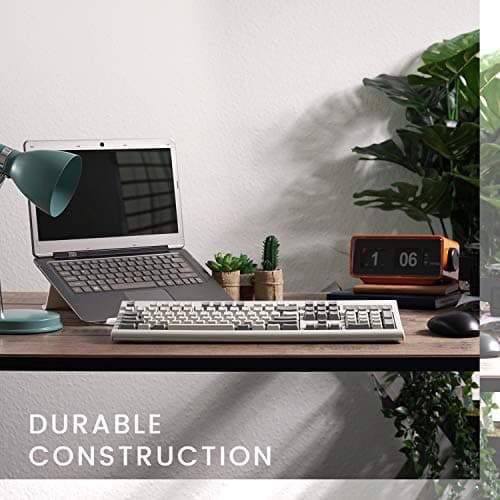 Perixx PERIBOARD-106M, Wired Performance Full-Size USB Keyboard, Curved Ergonomic Keys, Classic Retro Gray/White Color, US English Layout 5