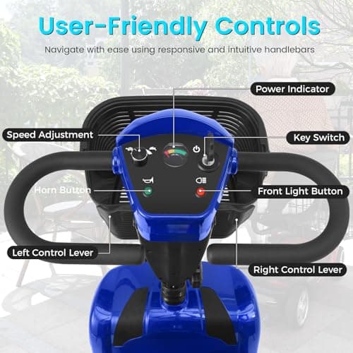 MobiCyc 4 Wheel Mobility Scooters for Seniors - Up to 15 Miles Range,Folding Powered Mobility Scooter Device w/600WH Battery,Only 58 lb Weight, Dual Basket, 300 lb Capacity, Compact 5