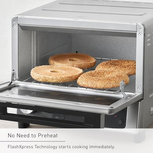 Panasonic FlashXpress Toaster Oven Countertop, Compact 4 Slice Toaster Oven w/Double Infrared Heating, PFAS-free, 6 Auto Cook Options & Precise Temperature Control, 1300W - NB-G200P (Stainless Steel) 5