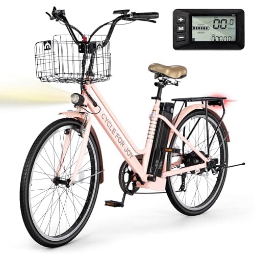 RegalRider Electric Bike for Adults, 1000W Peak 70Miles + 20MPH Step Thru Electric Bike, Commuter E-Bike with Removable Battery, Dual Brake(Lockable), Detachable Foldable Basket(TUV & UL2849), Pink