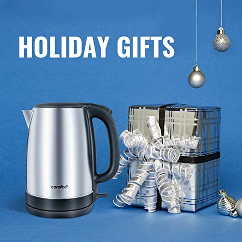 COMFEE' 1.7L Stainless Steel Electric Tea Kettle, BPA-Free Hot Water Kettle Electric with LED Light, Auto Shut-Off and Boil-Dry Protection, 1500W Fast Boil Electric Kettle 10