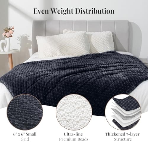 Topblan Weighted Blanket for Adults, 60" x 80" 15lbs, Soft Sherpa Queen Size Heavy Blanket with 3D Jacquard Turtle Shell Flannel Fleece for Couch and Bed 5