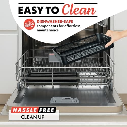 Gourmia Smokeless Indoor Grill - Air Fryer Combo with Smoke Extractor, 5 Cooking Presets, Grill, Air Fry, Roast, Bake, Dehydrate, Countertop Cooker, Glass Lid 8