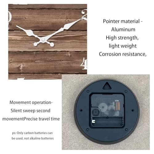 XFM Wooden Wall Clock 10 Inch Silent Wall Clocks Battery Operated Decorative Farmhouse Small Rustic Wall Clock for Kitchen Living Room Office 7