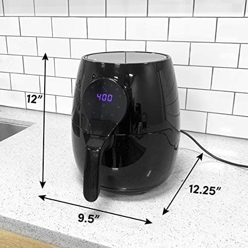Elite Gourmet EAF5317D Digital 5.3Qt Hot Air Fryer 7 Menu Functions 1350W Oil-Less Healthy Cooker, Timer & Temperature Controls, PFOA/PTFE Free, Black 8