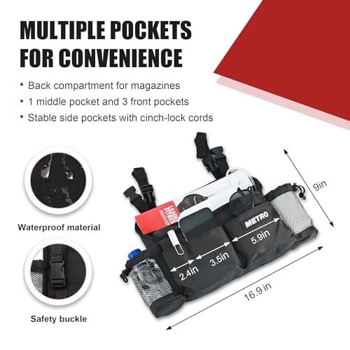 Electric Powered Mobility Scooters for Seniors Adults 300lbs Max Weight, 4 Wheel Folding Mobility Wheelchair for Travel - Long Range Power Extended Battery w/Charger and Basket- Red 6