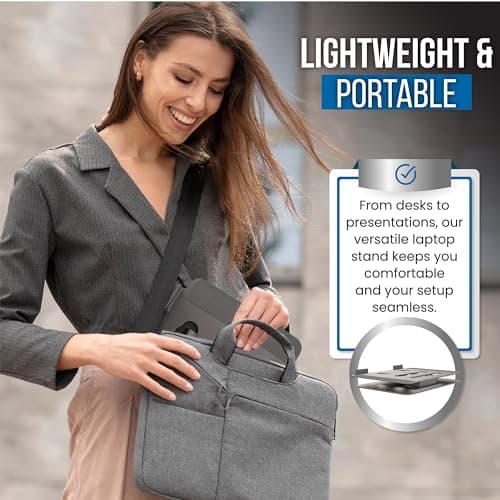 Adjustable Foldable Laptop Stand | 360° Rotating Base Holder, Ergonomic Design, Heat Dissipation | Height Flexible for Better Posture, Multi-Angle Riser Stand | Fits All Laptops & Tablets | 11 Inches 6