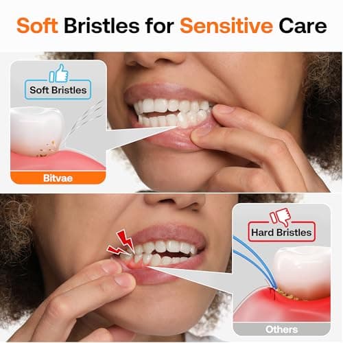 Bitvae ADA Accepted Electric Toothbrush, Travel Toothbrush Rechargeable for Adults and Kids, 60-Day Battery, 5 Modes, 8 Heads, Portable Travel Case & Holder, Shadow Black 7