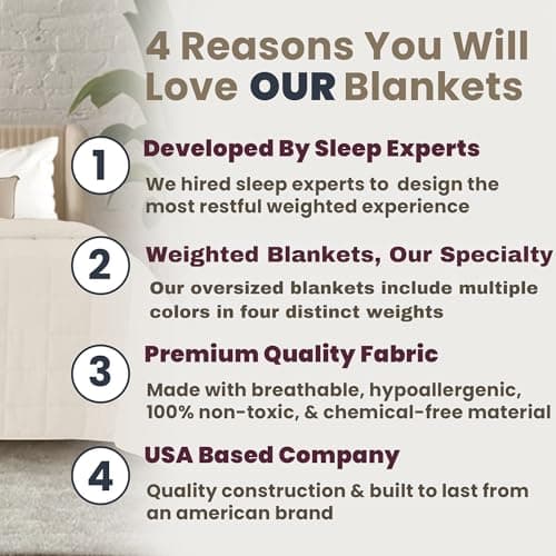 HomeSmart Products Weighted Blanket King Size 50lbs - The Heaviest Weighted Blanket - Ultra Soft Fabric - Fits Standard and California King Size 50 lbs Light Khaki 6