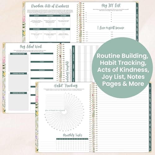 bloom daily planners HARDCOVER Planner 2025-2026 (8.5" x 11") Academic Year (July 2025 - July 2026) - Task Goal Organizer - Monthly & Weekly Inspirational Agenda Book - Garden Party, Beige 5