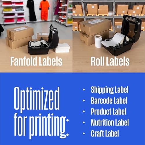 Westinghouse Thermal Shipping Label Printer USB, 4x6 Label Commercial Grade, Compatible with USPS, UPS, FedEx, Shopify, Amazon, Small Business, Desktop Label Printer for Packages, Includes Labels 5