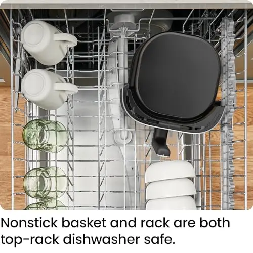 Chefman Air Fryer – 4 QT Compact Airfryer for Quick & Easy Meals, Features Hi-Fry Technology for Extra Crisp, Easy-View Window, Touch Controls with 4 Presets, Nonstick & Dishwasher Safe Basket - Grey 7