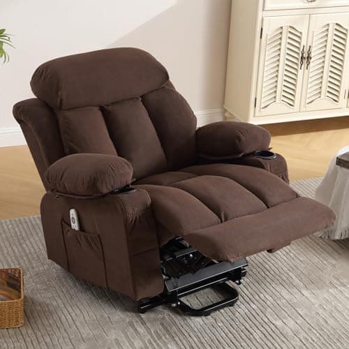 BOSMILLER Power Lift Recliner Chair for Elderly with Vibration Massage and Lumbar Heating Electric Oversized Single Sofa with Cup Holder and USB Charge Port for Living Room 7
