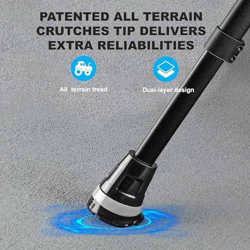 HEALTHBAZAAR Ergonomic Forearm Crutches, Foldable and Height Adjustable Elbow Crutches with Magnetic Handles for Wall Support, Anti-Slip Base, Walking Aid for Adults 5