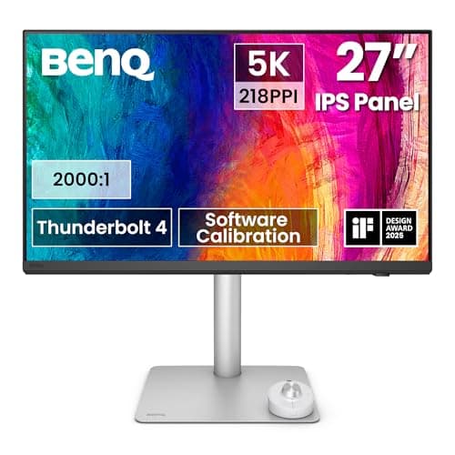 BenQ PD2730S 27" IPS 5K UHD (5120 x 2880) Designer Monitor, 60 Hz, 5 ms, Thunderbolt 4 (90W) Integrated USB Hub & Stereo Speakers (Renewed)