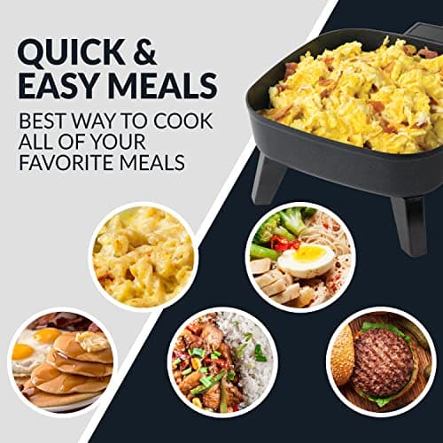 HomeCraft 7-Inch Electric Non-Stick Skillet, Adjustable Temperature Control, Cool-Touch Handle with Tempered Glass Lid, Perfect For Healthy Keto & Low-Carb Diets, Rice Bowls, & Eggs 5