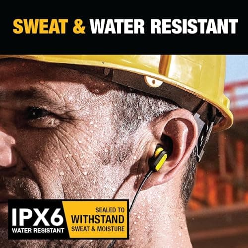 DEWALT Heavy Duty Bluetooth Neckband Headphones, Wireless Around The Neck Earbuds w/ 30H Runtime + Noise Isolation, Secure Magnetic Wireless Earbuds, Jobsite Pro Built-in Mic Bluetooth Headsets 5