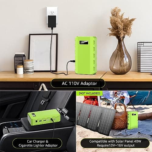 powkey Portable Power Station with AC Outlet, 65W/110V External Battery Pack 24000mAh/88.8Wh Power Pack, Portable Power Source Supply Backup for Outdoor Tent Camping Home Office 6