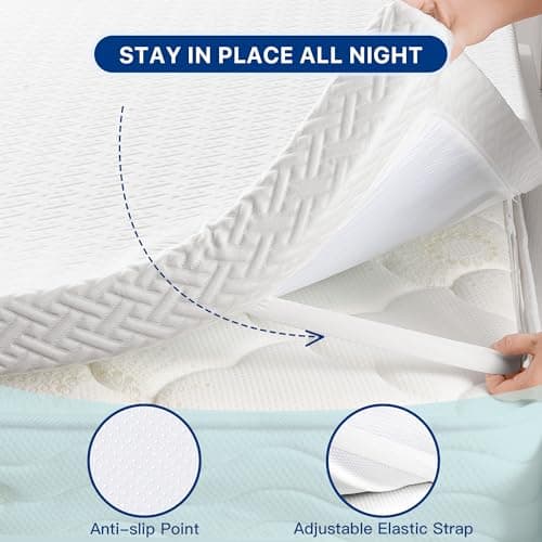 3 Inch Gel Memory Foam Mattress Topper Queen Size, Gel-Infused Mattress Pad Cover for Back Pain,Bed Topper with Removable & Washable Bamboo Cover 6