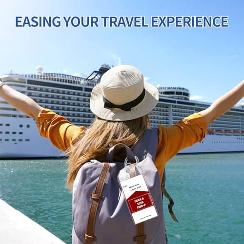 8 Pack Cruise Luggage Tag Holder, Cruise Essentials 2026 for NCL, Princess, Carnival, Royal Caribbean and Celebrity Cruise Luggage Tags for Travel Essentials by SEAVILIA 8