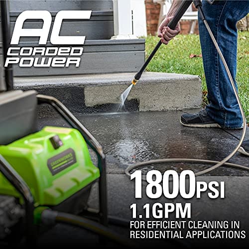 Greenworks PW-1800 1800 PSI 1.1 GPM Electric Pressure Washer 7