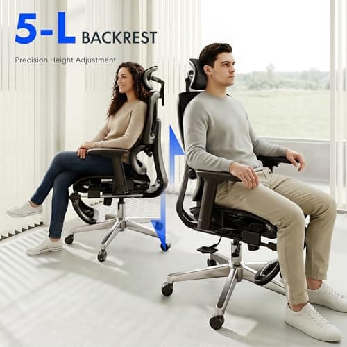 FLEXISPOT ErgoX Premium Ergonomic Office Chair with Footrest- Adjustable 3D Armrests, Dynamic Lumbar Support, Recline & Tilt Function, Mesh Seat, for Home & Office Use,Light Grey 10