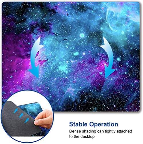 EASTSMOOTH Gaming Mouse Pad,Blue Purple Galaxy Nebula Universe Space Non-Slip Rubber Base Mouse Pads For Computers Laptop Office, 9.5X7.9X0.12 Inch(240Mm X 200Mm X 3Mm) 6