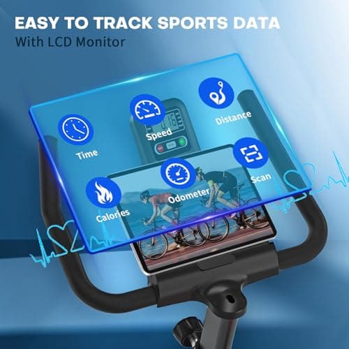 Exercise Bike, DMASUN Classic Brake Pad Pro Stationary Bike for Home with 330 LB Capacity, Workout Bike with Comfortable Seat Cushion, Digital Display with Tablet Holder 5