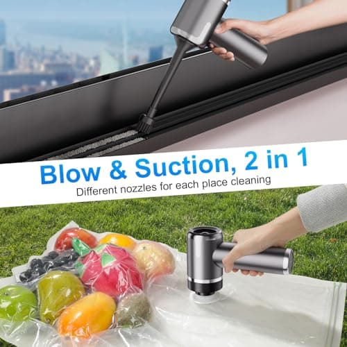 helloleiboo Mini Vacuum Cleaner 8000PA Handheld Vacuum Cordless 3 in 1 Portable Car Vacuum Rechargeable Handheld Car Vacuum Cleaner Dust Collector Blower Hand Pump for Home 7