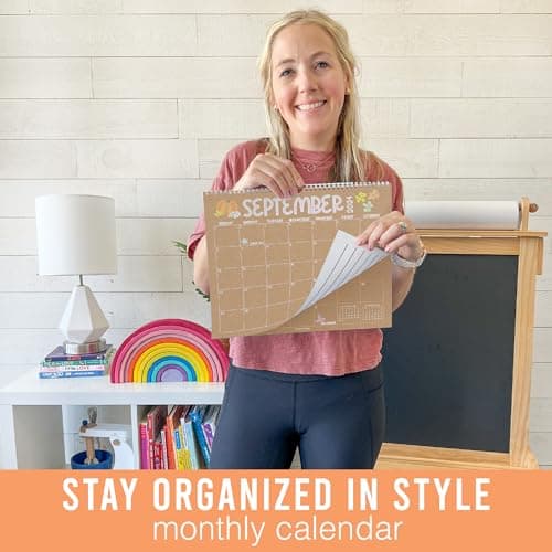 Hadley Designs 2024 Wall Calendar-Monthly Hanging Wall Calendar 2024-2025, 11" x 14", Spiral Bound with Large Daily Blocks & Notes Section for Home or Office (Doodle Kraft) 5