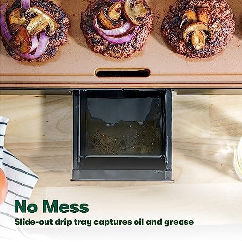 bella XL Electric Ceramic Titanium Griddle, Make 15 Eggs At Once, Healthy-Eco Non-stick Coating, Hassle-Free Clean Up, Large Submersible Cooking Surface, 12" x 22", Copper/Black 7