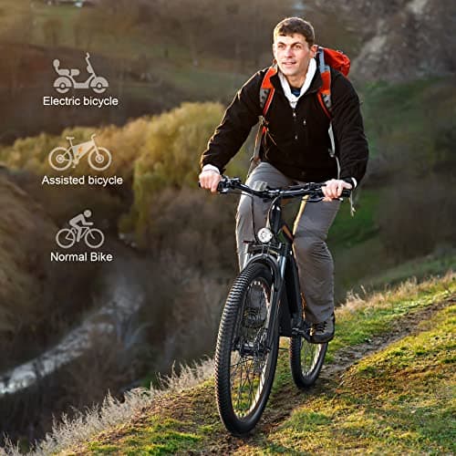 Wooken Electric Bike for Adults with Peak 750W Motor, 27.5'' Ebike with 48V 499WH Removable Battery, Up to 55 Miles Electric Mountain Bike, 21.6MPH Adults Electric Bicycle with LCD Display, 21 Speed 5