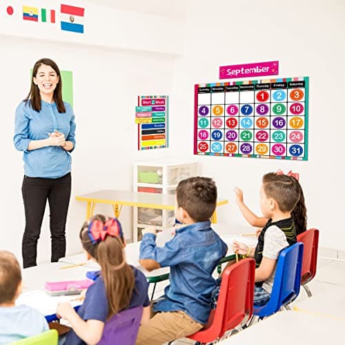 Calendar Bulletin Board Set for Classroom Bulletin Board Decoration 109Pcs Colorful Theme School Teacher Supplies 5