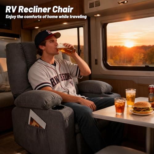 Rocker Recliner Chair with Massage and Heat, Nursery Rocking Chairs for Living Room, Ergonomic Comfy Relining Chair with Cup Holders, USB Charge Port, Side Pockets, Recliner Chair for Adults, Grey 6