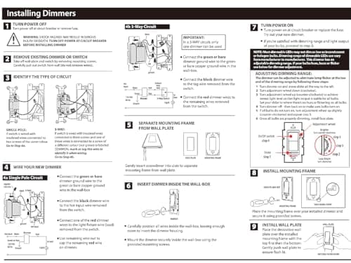 Cloudy Bay in Wall Dimmer Switch for LED Light/CFL/Incandescent,3-Way Single Pole Dimmable Slide,600 Watt max,Cover Plate Included 5