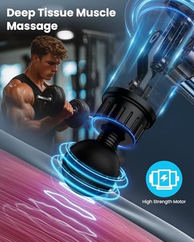 AYURA Massage Gun Deep Tissue, Muscle Massager Gun for Pain Relief, Percussion Massage Gun with 30 Speeds & 6 Heads, Portable Handheld Back Massage Gun for Athlets Men Women 2